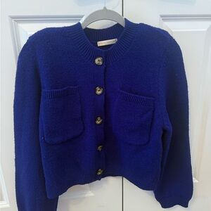 Blue Cardigan Sweater